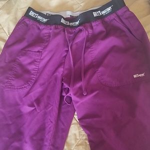 Grey's Anatomy, Purple, Drawstring, Bottoms.
